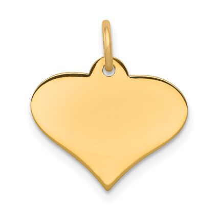 14k Plain .013 Gauge Engraveable Heart 19x21mm Disc Charm