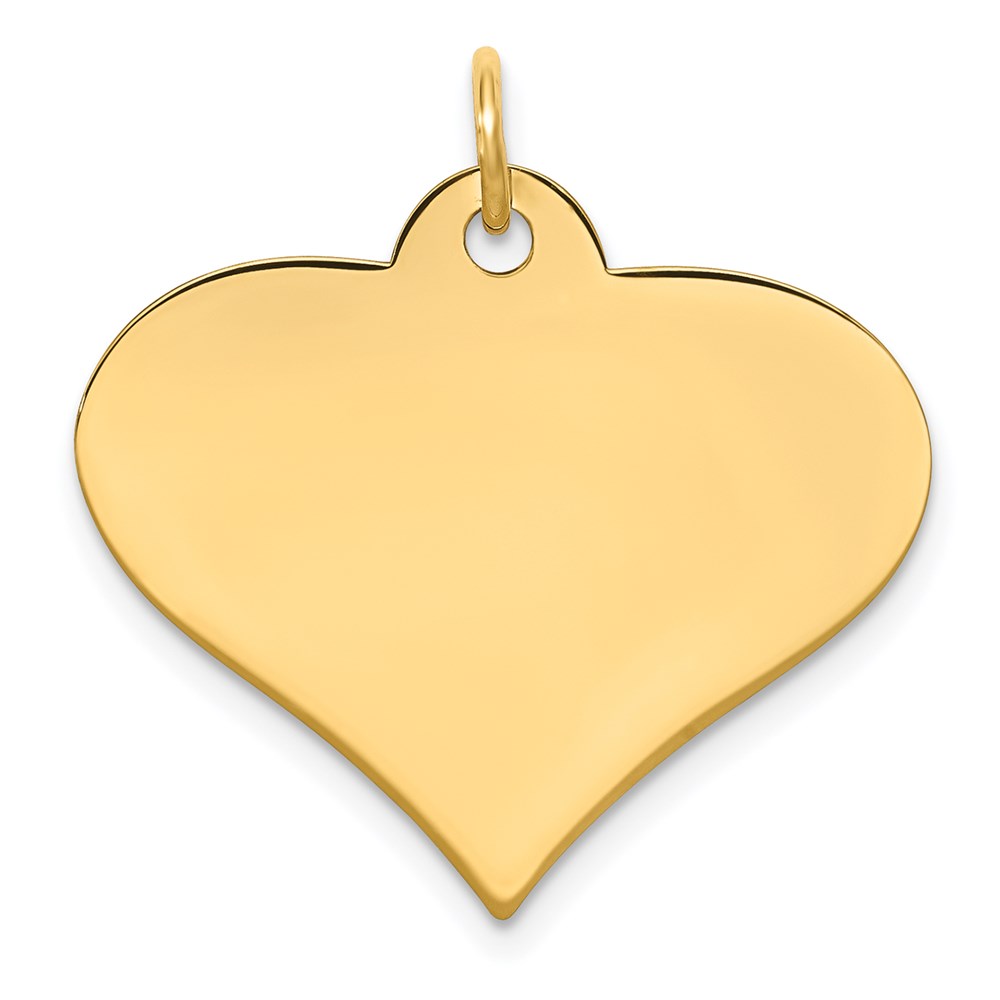 XM571-2.jpg 14k Plain .018 Gauge Engraveable Heart 22x25mm Disc Charm - Image 1