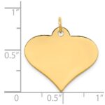 14k Plain .027 Gauge Engraveable Heart 22x25mm Disc Charm - Image 3
