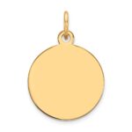14k Plain .013 Gauge Round Engravable 15mm Disc Charm - Image 2