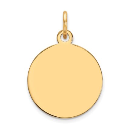 14k Plain .027 Gauge Round Engravable 15mm Disc Charm