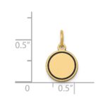 14k with Black Enamel Edge .027 Gauge Round Engravable 10mm Disc Charm - Image 2