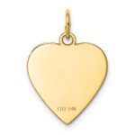 14k Plain .013 Gauge Heart Engravable 17x16.5mm Disc Charm - Image 4