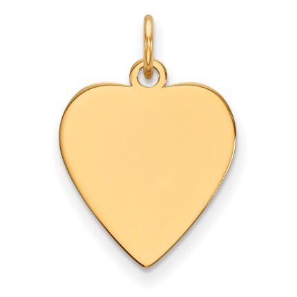 14k Plain .011 Gauge Heart Engravable 17x16.5mm Disc Charm