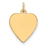14k Plain .018 Gauge Heart Engravable 17x16.5mm Disc Charm