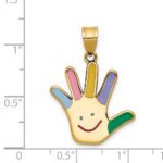 14k Enameled Autism with Happy Face Handprint Pendant - Image 3