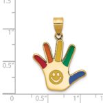 14k Enameled Autism with Smiley Face Handprint Pendant - Image 3