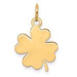14k Plain .018 Gauge Engravable Clover 16x13mm Disc Charm - Image 2