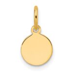10k Plain .013 Gauge 7.5x7.5mm Circular Engravable Disc Charm