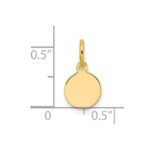 14k Plain .027 Gauge Round Engravable 7.5mm Disc Charm - Image 2