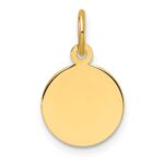 14k Plain .013 Gauge Round Engravable 10.6mm Disc Charm