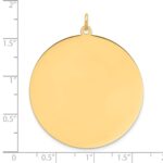 14k Plain .013 Gauge Round Engravable 38.3mm Disc Charm - Image 4