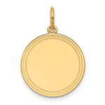 14k Plain with Zig-Zag Edge .013 Gauge Engravable Round 15.5mm Disc Charm