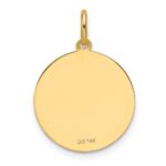14k Plain with Zig-Zag Edge .013 Gauge Engravable Round 15.5mm Disc Charm - Image 3