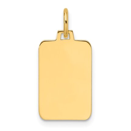 14k Plain .035 Gauge Engravable Rectangular 15.4x10.5mm Disc Charm