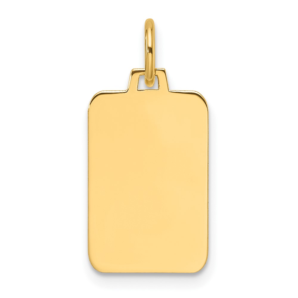 XM684.jpg 14k Plain .009 Gauge Engravable Rectangular 15.4x10.5mm Disc Charm - Image 1