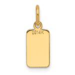 14k Plain .013 Gauge Engravable Rectangular 10.3x6.3mm Disc Charm - Image 3