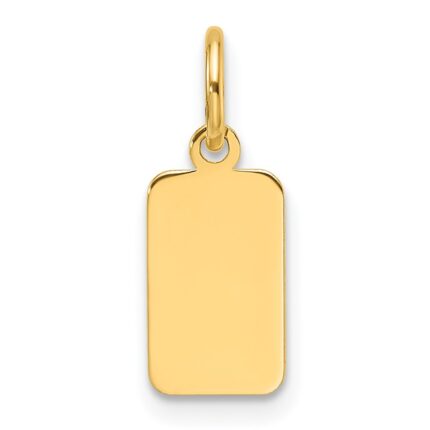14k Plain .027 Gauge Engravable Rectangular 10.3x6.3mm Disc Charm