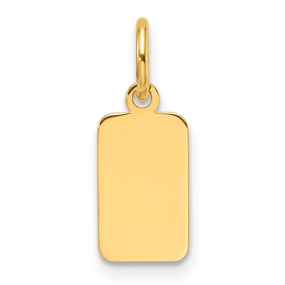 XM685.jpg 14k Plain .009 Gauge Engravable Rectangular 10.3x6.3mm Disc Charm - Image 1
