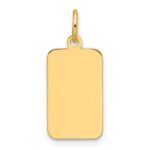 14k Plain .013 Gauge Engravable Rectangular 15.5x9.4mm Disc Charm