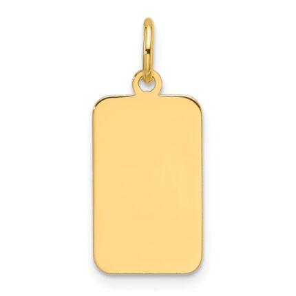 14k Plain .018 Gauge Engravable Rectangular 15.5x9.4mm Disc Charm