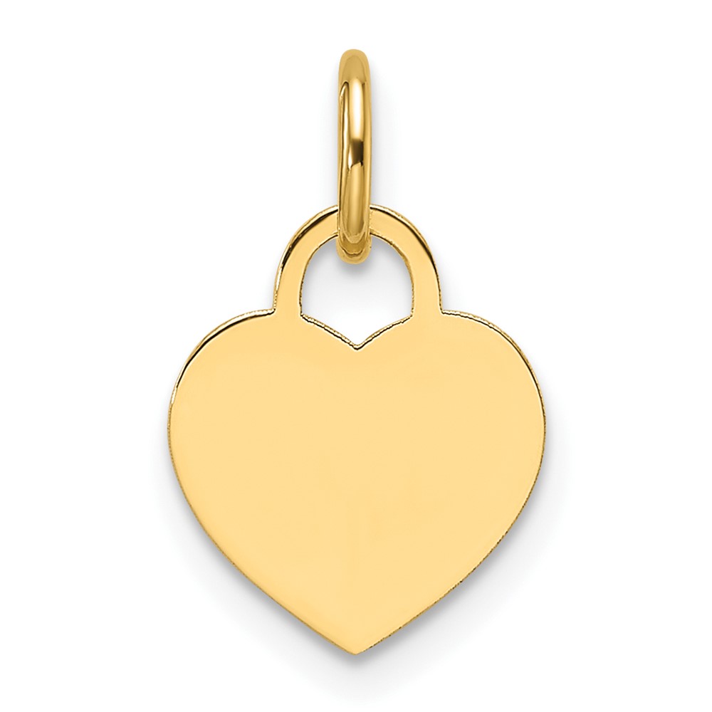 XM689-2.jpg 14k Plain .018 Gauge Engravable Heart 9.5x10mm Disc Charm - Image 1