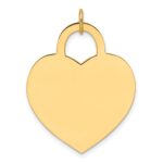 14k Plain .013 Gauge Engravable Heart 23.6x24.8mm Disc Charm