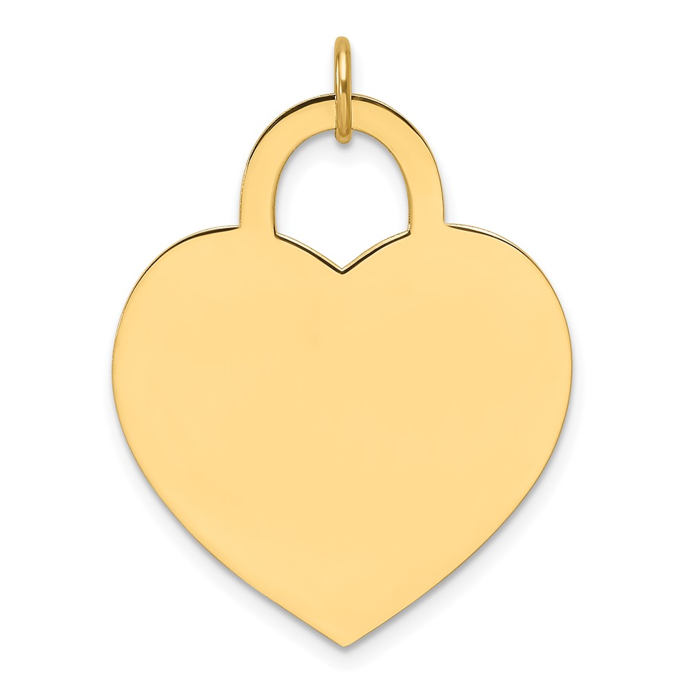 XM691-4.jpg 14k Plain .027 Gauge Engravable Heart 23.6x24.8mm Disc Charm - Image 1