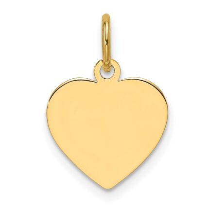 14k Plain .009 Gauge Engravable Heart 11.7x12.2mm Disc Charm