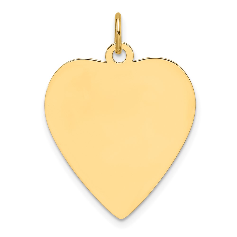 XM696-1.jpg 14k Plain .013 Gauge Engravable Heart 22.8x20.7mm Disc Charm - Image 1