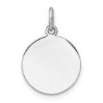 14k White Gold Plain .035 Gauge Round Engravable Disc Charm - Image 2