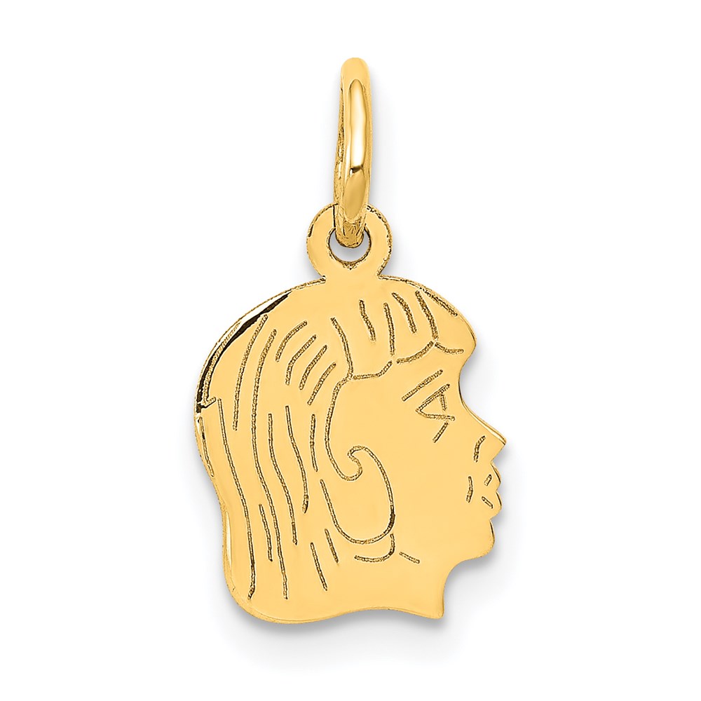 XM89-1.jpg 14k .013 Depth Engravable Girl Head Charm - Image 1