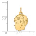 14k .011 Depth Engravable Boy Head Charm - Image 3
