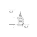 Sterling Silver Rhodium-plated Letter B Initial Charm - Image 2
