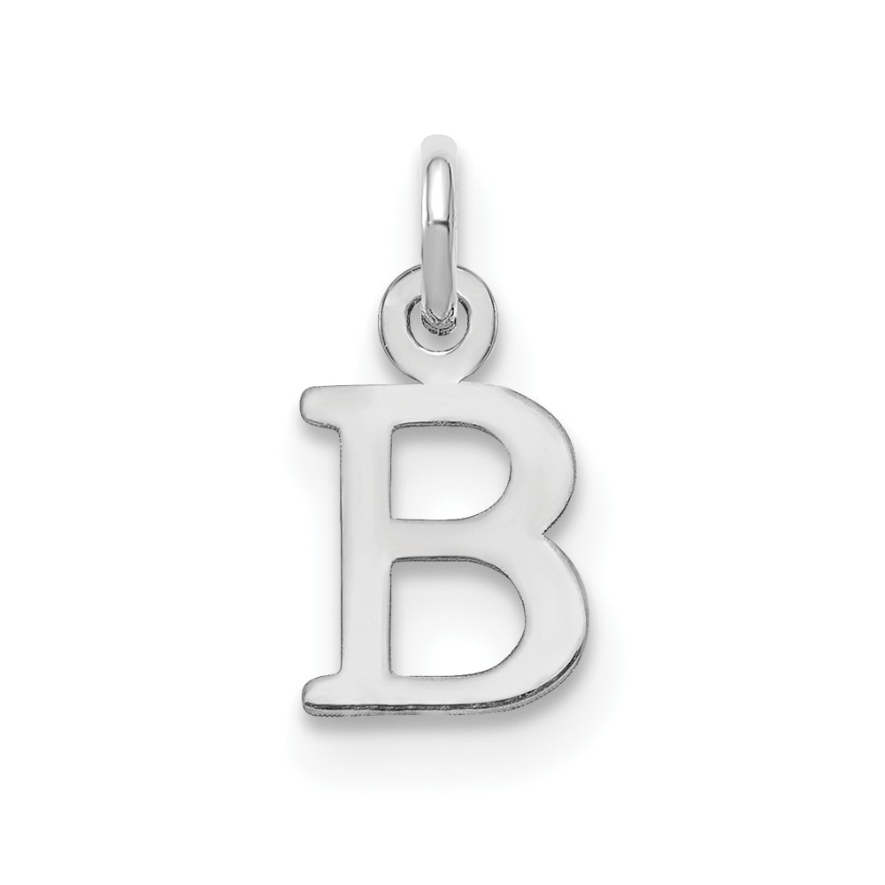 XNA1160SS_B.jpg Sterling Silver Rhodium-plated Letter B Initial Charm - Image 1