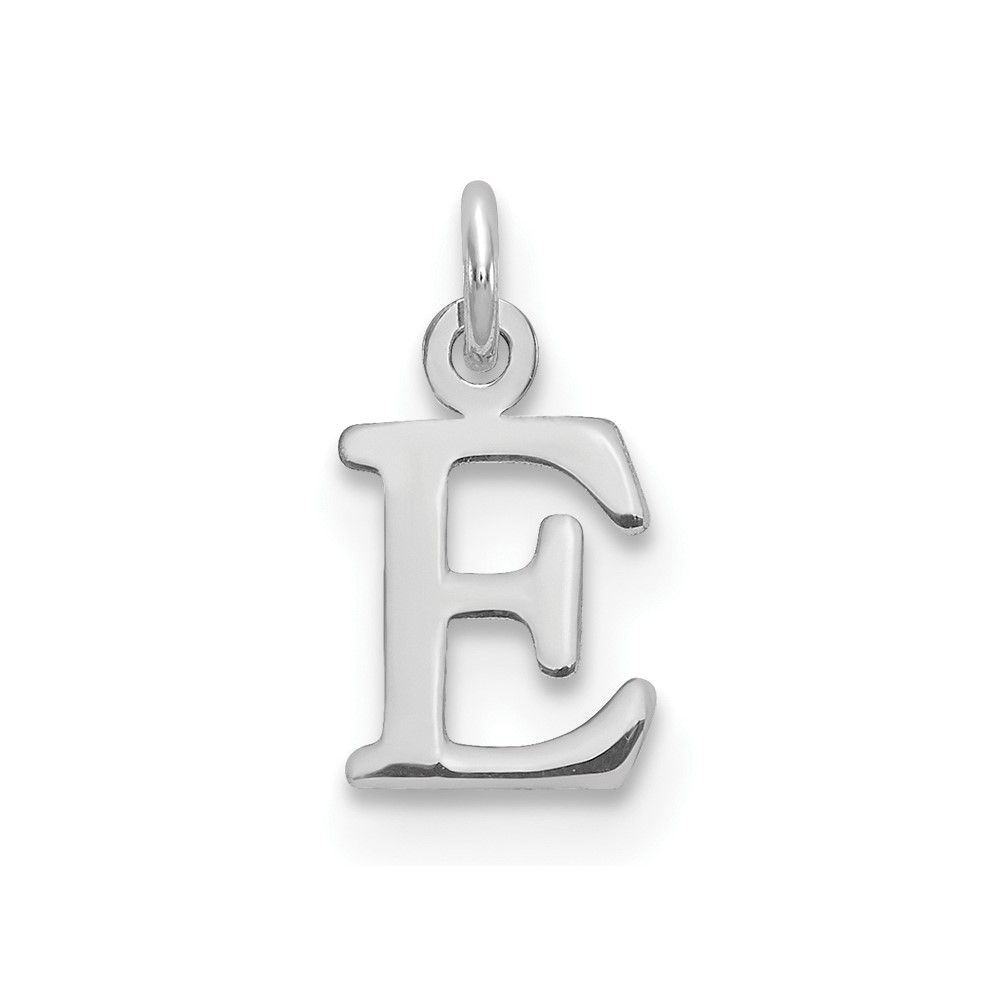 XNA1160SS_E.jpg Sterling Silver Rhodium-plated Letter E Initial Charm - Image 1