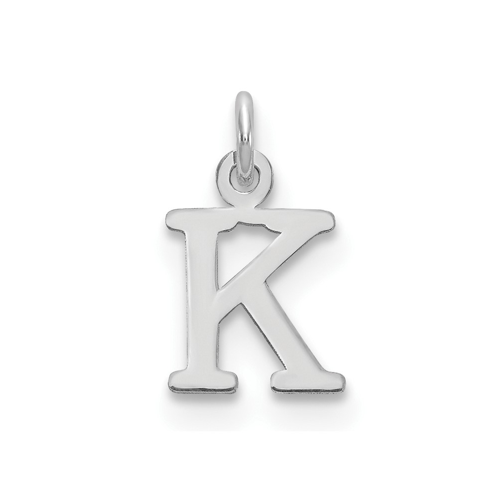 XNA1160SS_K-1.jpg Sterling Silver Rhodium-plated Letter K Initial Charm - Image 1
