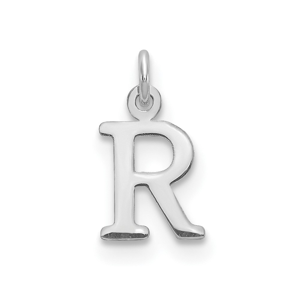 XNA1160SS_R-1.jpg Sterling Silver Rhodium-plated Letter R Initial Charm - Image 1
