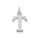 Sterling Silver Rhodium-plated Letter T Initial Charm