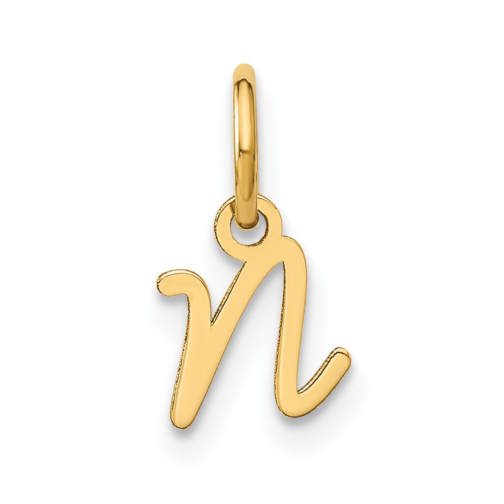 XNA1305GP_N.jpg 14KY Upper case Letter N Initial Charm - Image 1