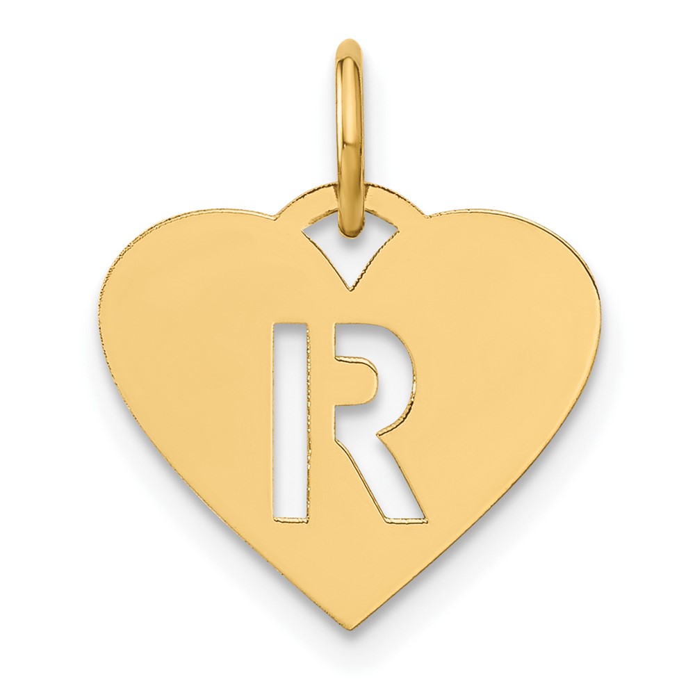 XNA1338GP_R.jpg 14ky Initial Letter R Initial Charm - Image 1