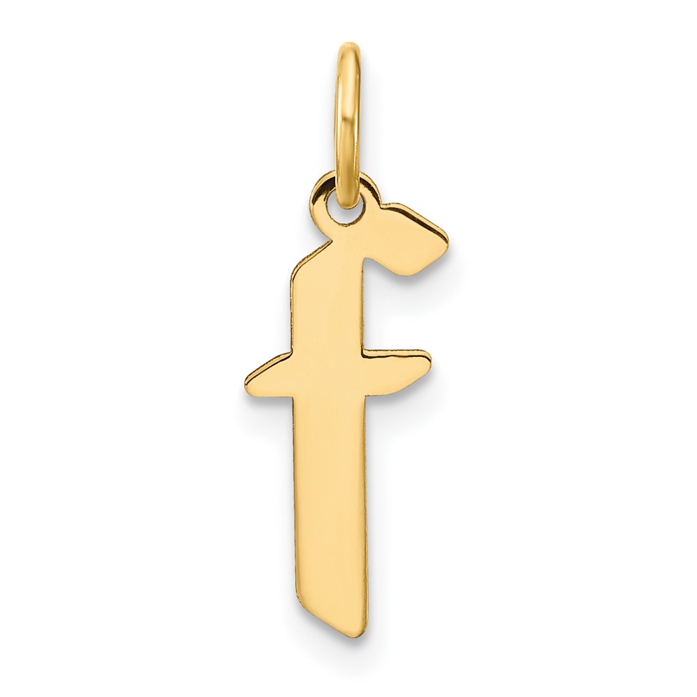 XNA1383GP_F.jpg 14ky Lowercase Letter F Initial Pendant - Image 1