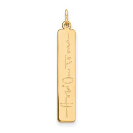 14k Yellow Gold Signature Bar Charm