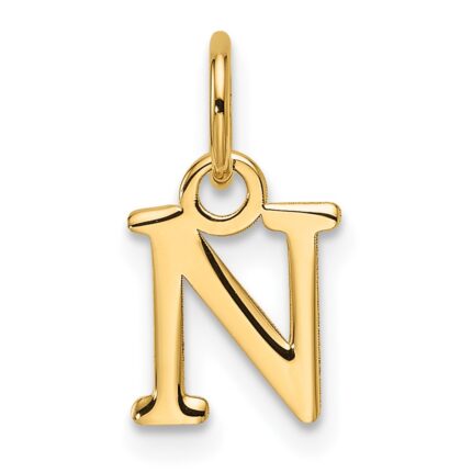 14ky Cutout Letter N Initial Pendant