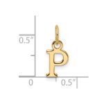14ky Cutout Letter P Initial Pendant - Image 4