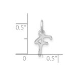 14K White Gold Uppercase Letter F Initial Charm - Image 4
