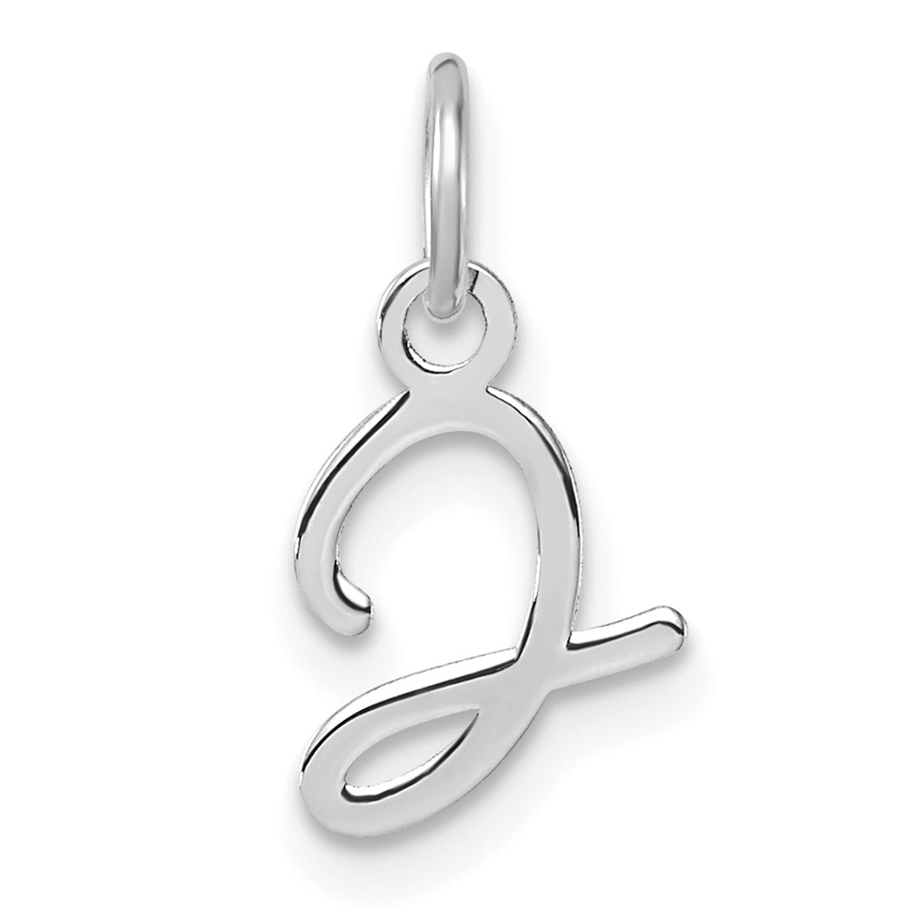 XNA1467W_J.jpg 14K White Gold Uppercase Letter J Initial Charm - Image 1