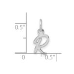 14K White Gold Uppercase Letter R Initial Charm - Image 4