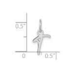14K White Gold Uppercase Letter T Initial Charm - Image 4
