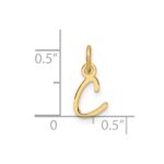 14K Uppercase Letter C Initial Charm - Image 4